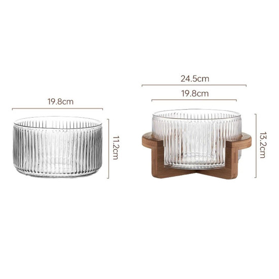 Glass Bowl & Wooden Base